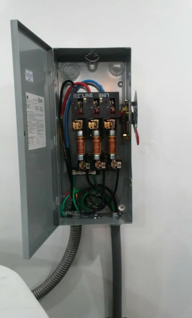 Three-phase disconnect switch installed for Electrical Wiring & Rewiring in McKinney